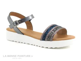 Achat chaussures Eva Frutos Femme Sandale et Nu-pieds, vente Eva Frutos 5083 Gris plomb - Marine - Nu-pieds Femme