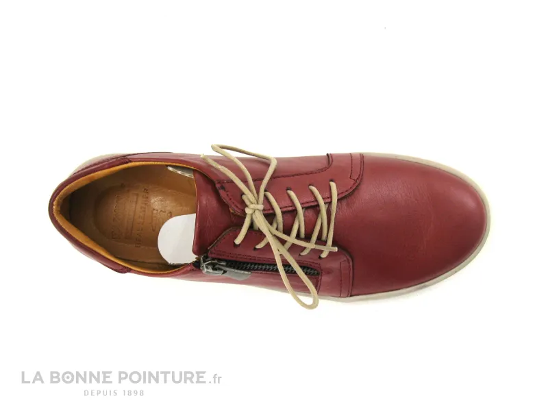 Achat chaussures Karyoka Femme Chaussure basse / Derby, vente Karyoka DOMA - Chaussure basse Femme cuir bordeaux avec zip