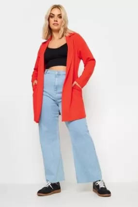 Blazer Long Orange Manches Longues