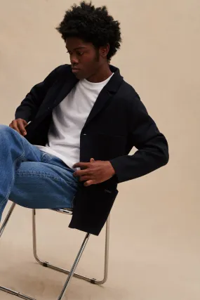 Blazer Milano bleu marine en laine mérinos pour homme