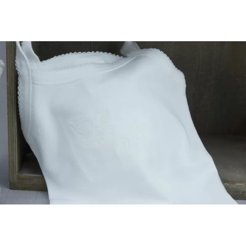Body baptême blanc brodé "Mon baptême"