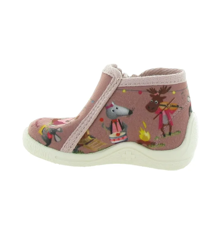chaussons et pantoufles -  - bebe fille - Toile Jean - Rose - Bellamy