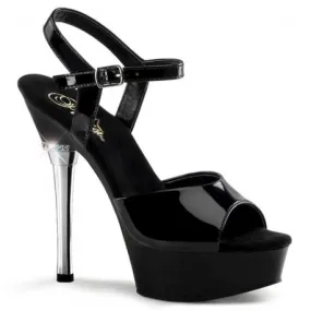 Chaussure pole dance plateforme noire vernis à talon chromé grande taille du 35 au 43 