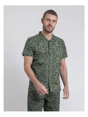Chemise manches courtes motifs DILTONIK - Kaki