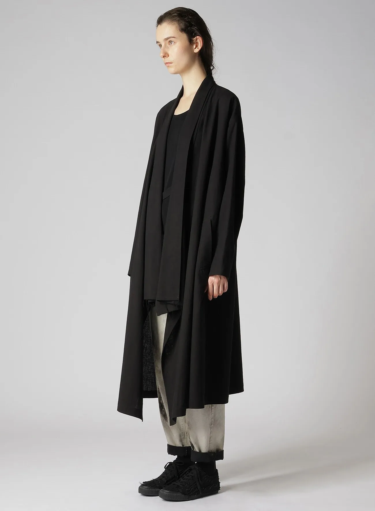 COTTON FLAX POPLIN ROBE COAT