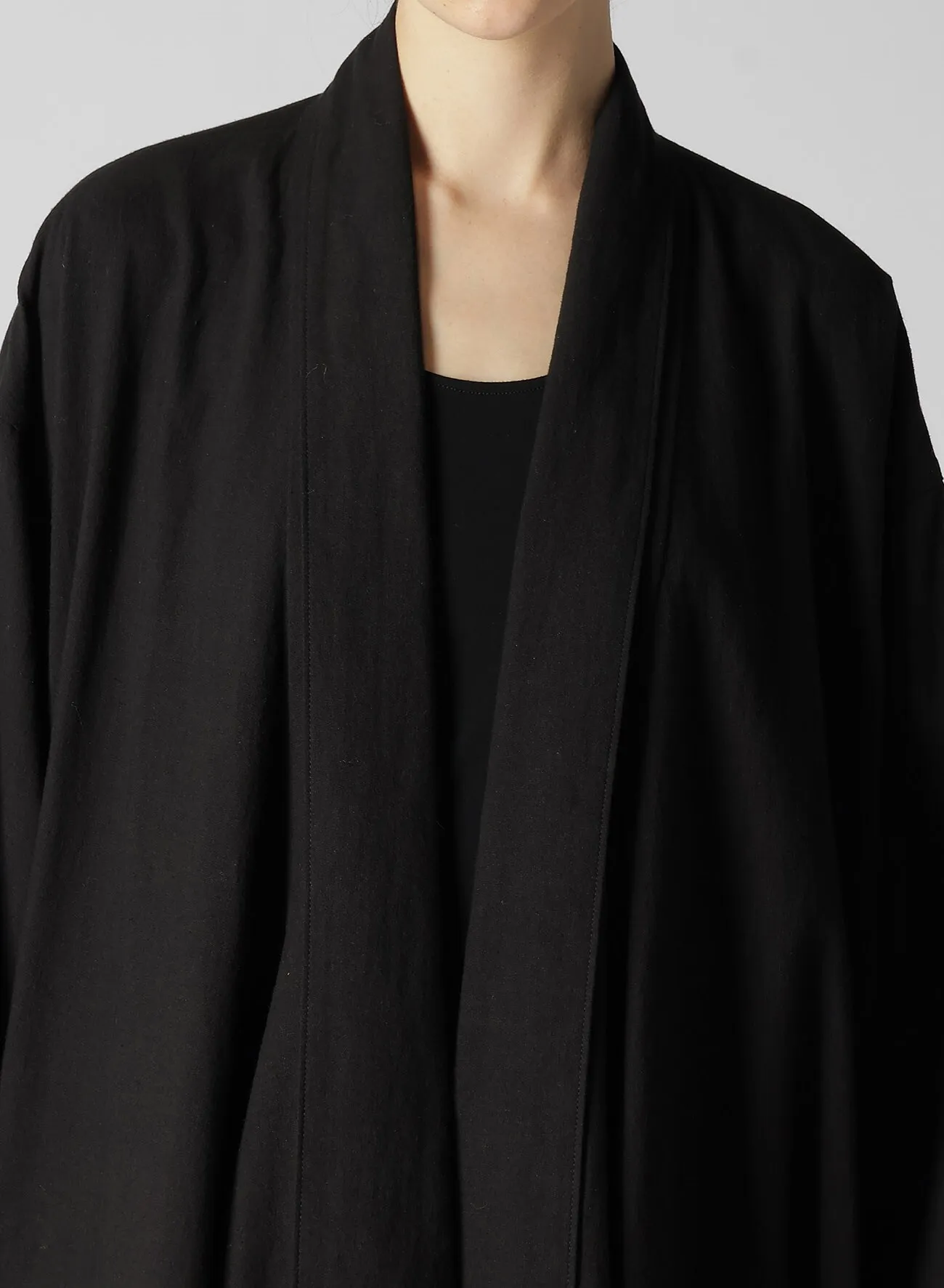 COTTON FLAX POPLIN ROBE COAT