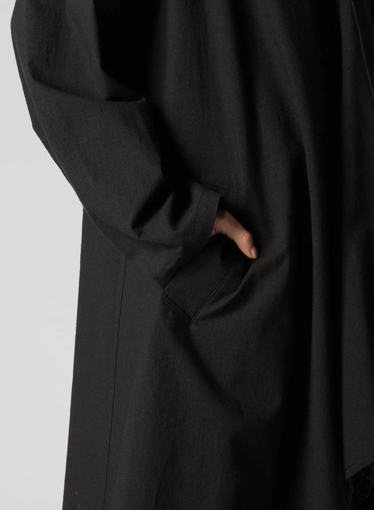 COTTON FLAX POPLIN ROBE COAT