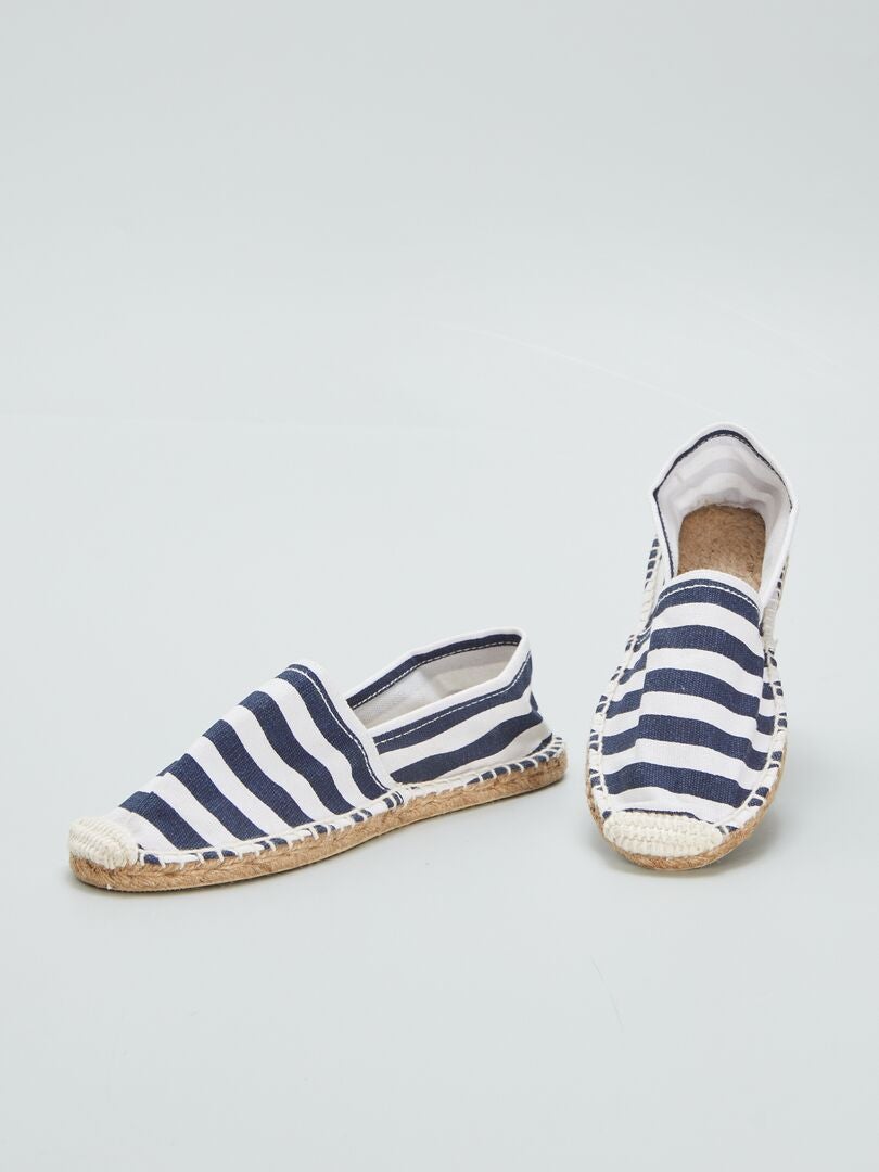 Espadrilles à rayures - Blanc/bleu marine