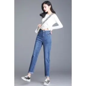 Jean à taille haute droit pour femme