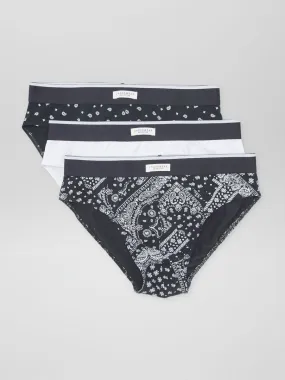 Lot de 3 slips imprimés - Noir