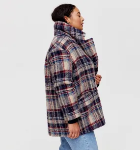 Manteau en laine à carreaux - Imprimé multicolore