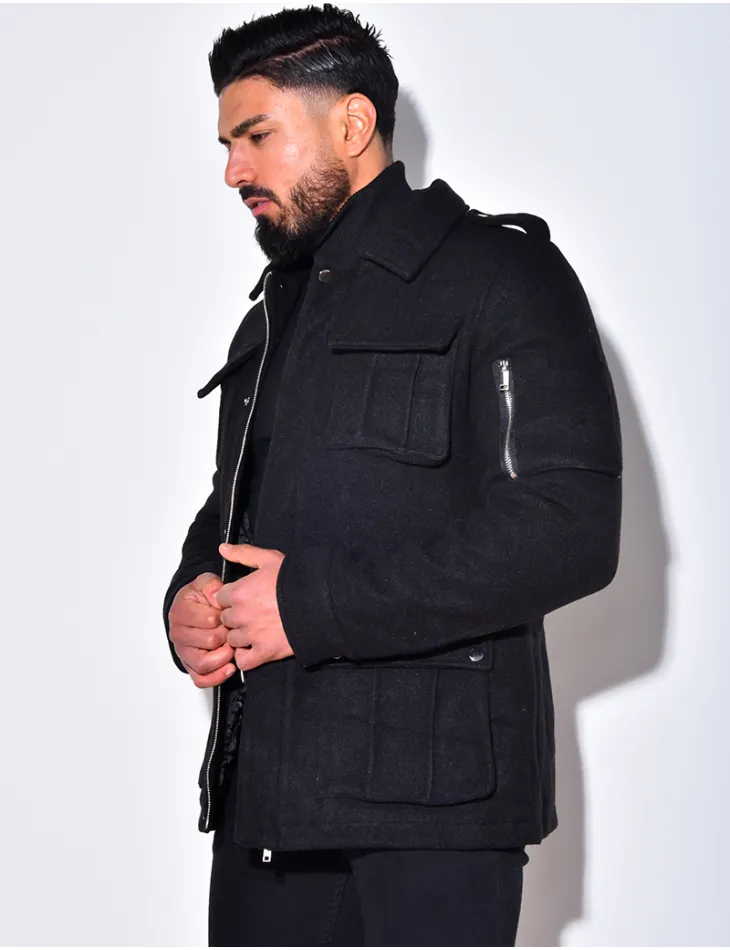 Manteau à poches en feutrine / 48795 - JEANS INDUSTRY