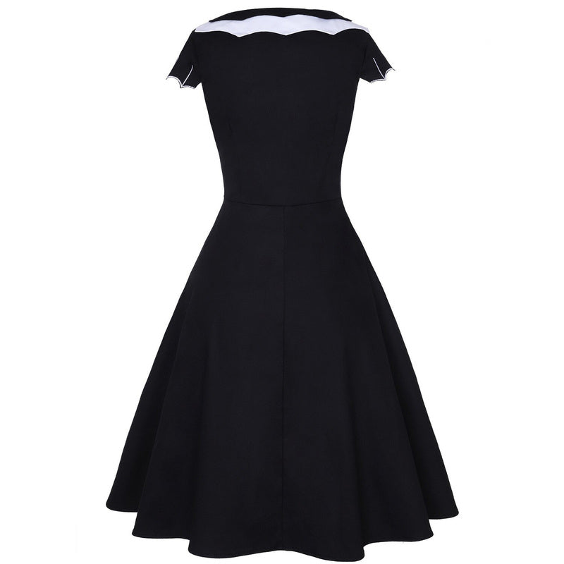 Modachic - Robe vintage Halloween Noir et Blanc