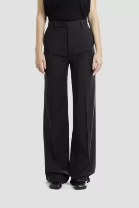 Pantalon droit noir en laine