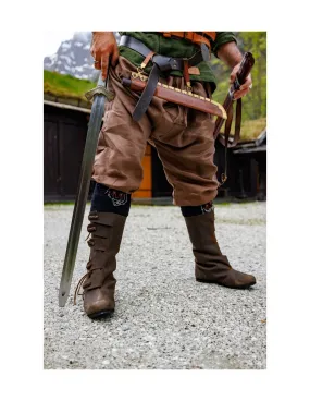 Pantalon viking en lin Wodan, marron ⚔️ Boutique Épées