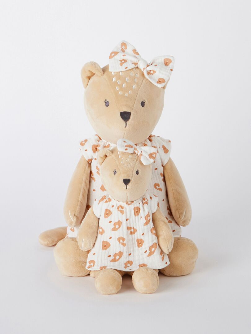Peluche medium Kendi en Veloudoux, beige/terracotta - Beige