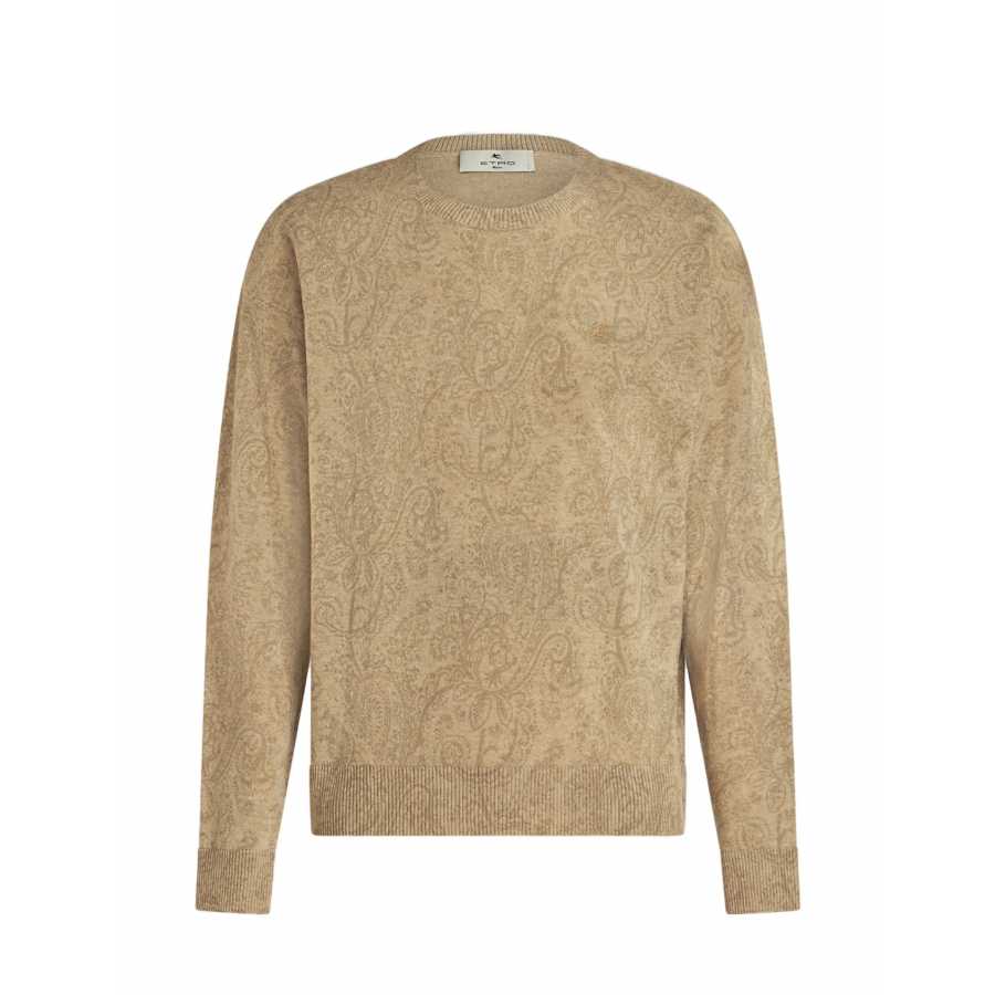 Pull Beige Paisley À Logo - Etro pour homme