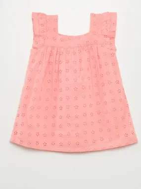 Robe en broderies anglaises - Rose