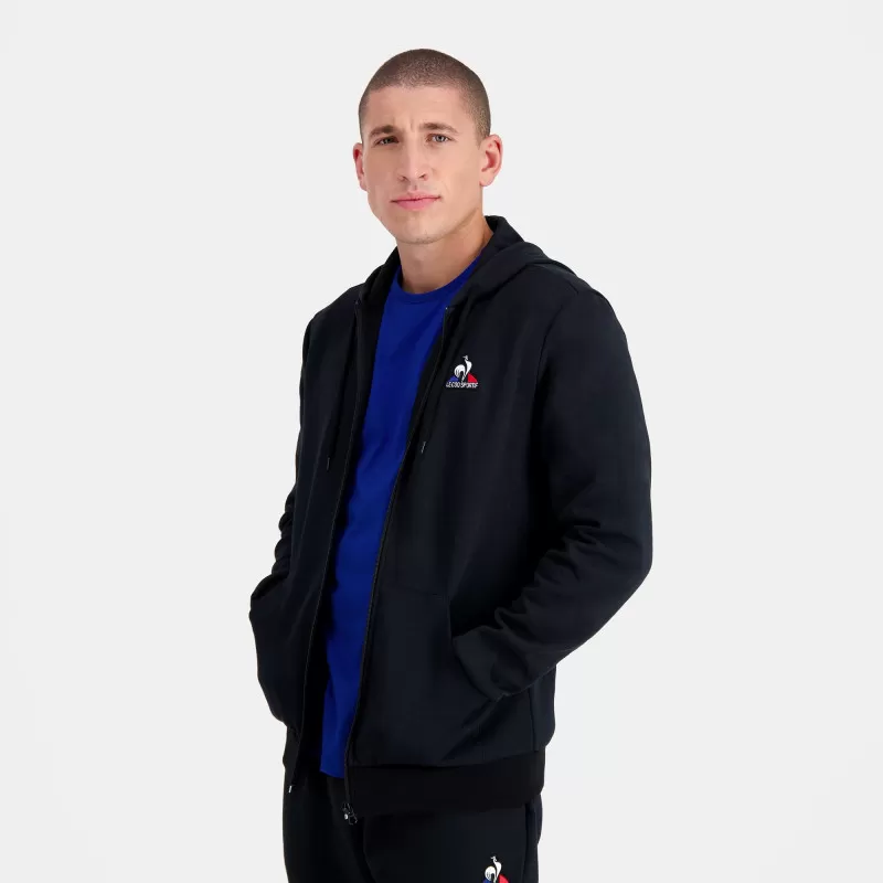 Sweat capuche zippé homme Le Coq Sportif Essentiels - Noir - 2310564