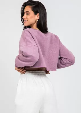 Sweat-shirt court violet délavé