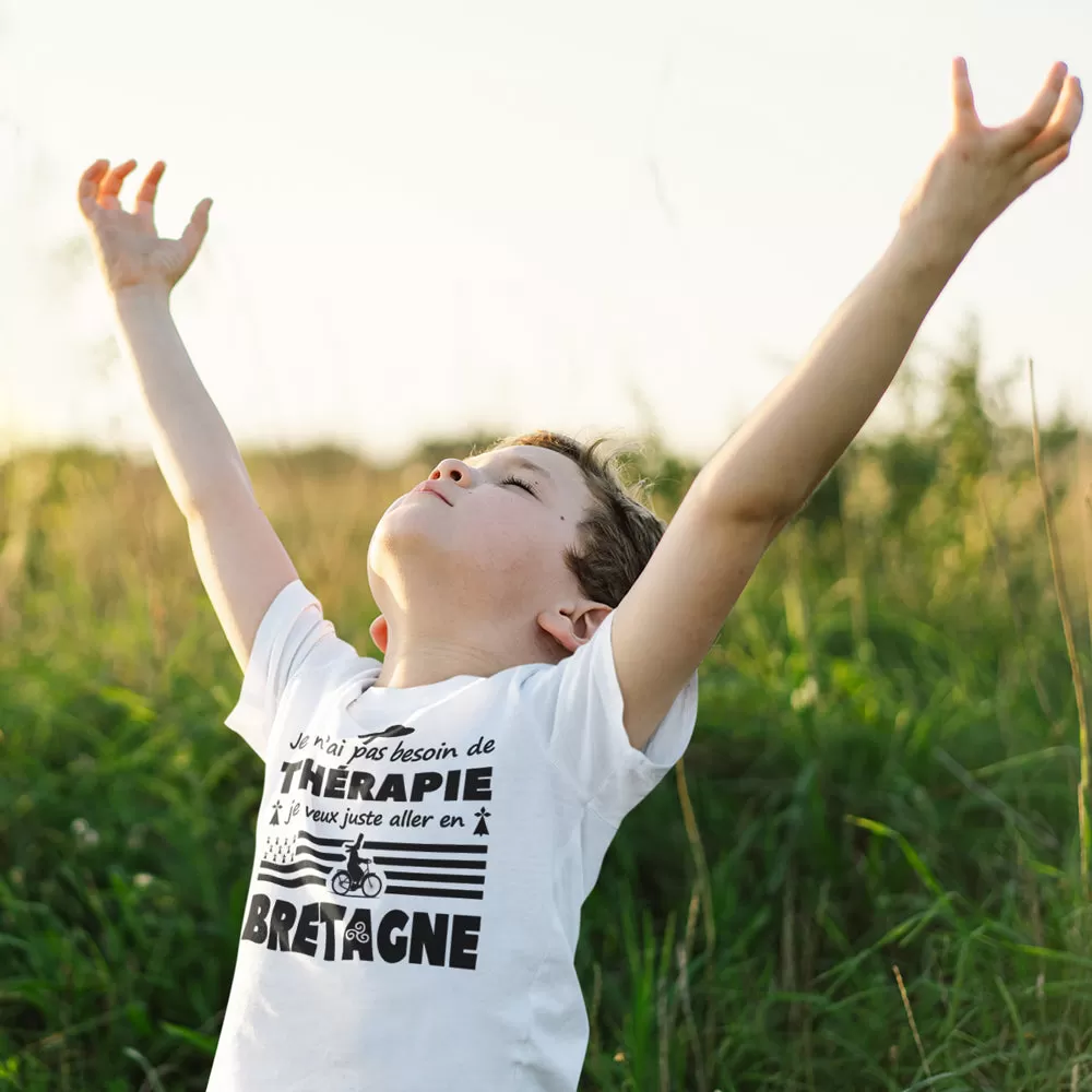 T-Shirt Blanc 100% coton manches courtes | humour thérapie Bretagne breizh | idée cadeau breton