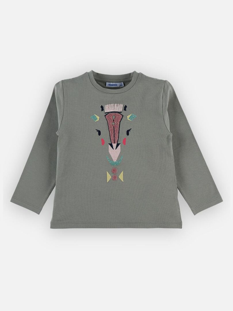 T-shirt en coton girafe, kaki Noukie's - Vert