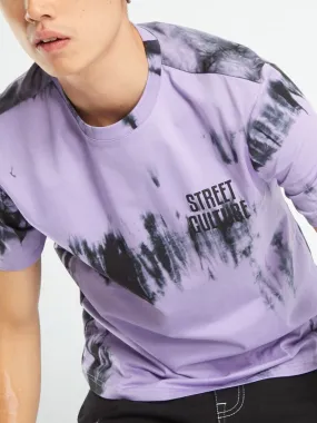 T-shirt en jersey tie and dye - Violet