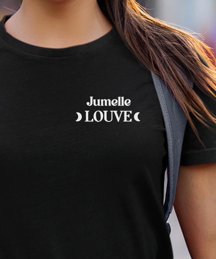 T-Shirt Jumelle Louve lune coeur Pour femme