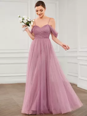 Taille Personnalisée Robe demoiselle d'honneur Tulle Bretelles fines