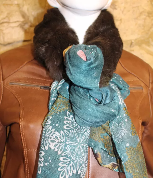 Tour de cou en fourrure marron - Vêtements cuir adaptés à votre morphologie - Itinérance Cuir