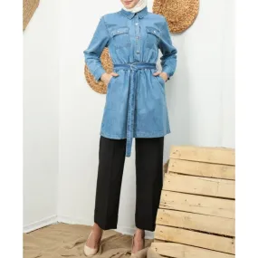 Tunique jeans - Tunique femme voilée