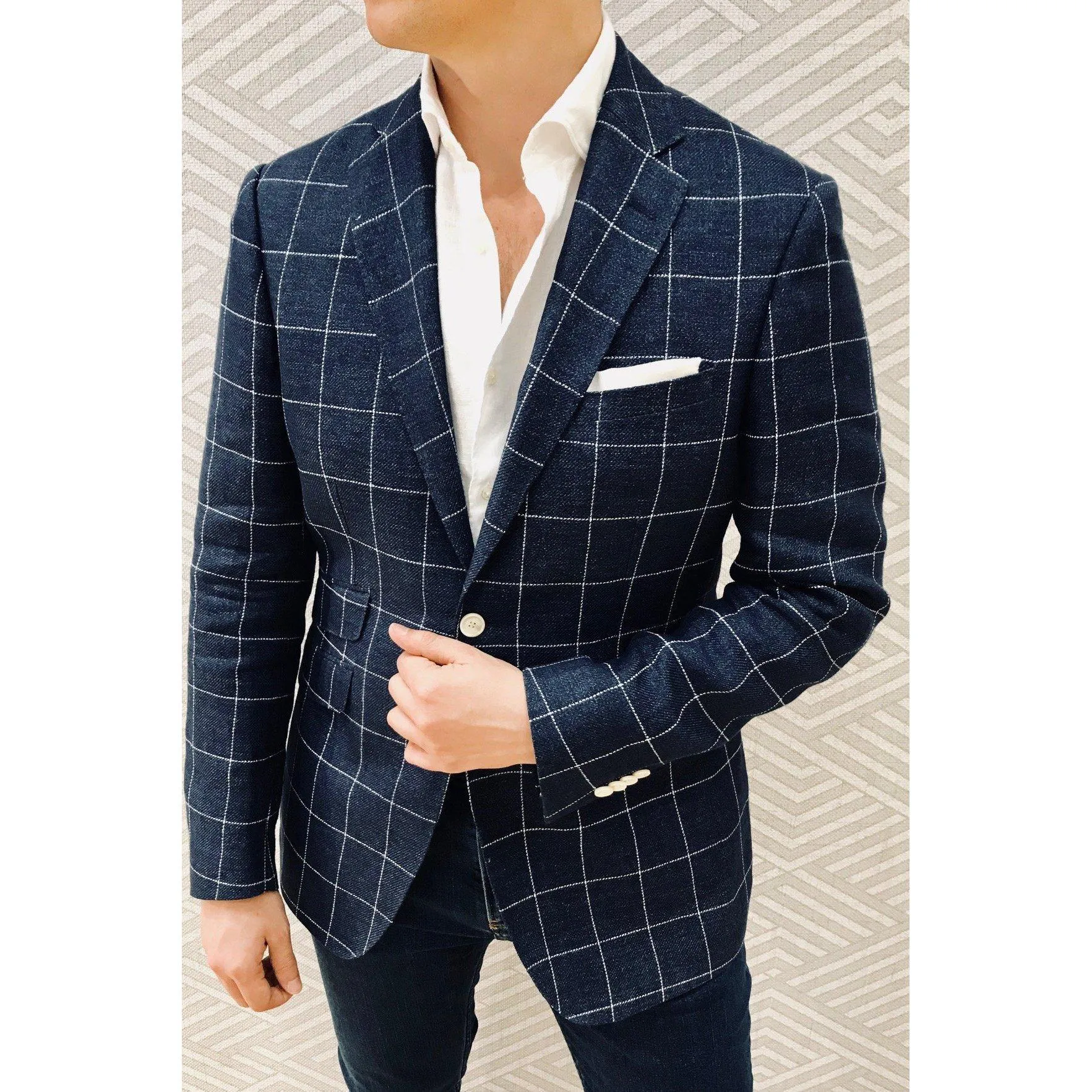Vest Curling Goal carreaux - indigo